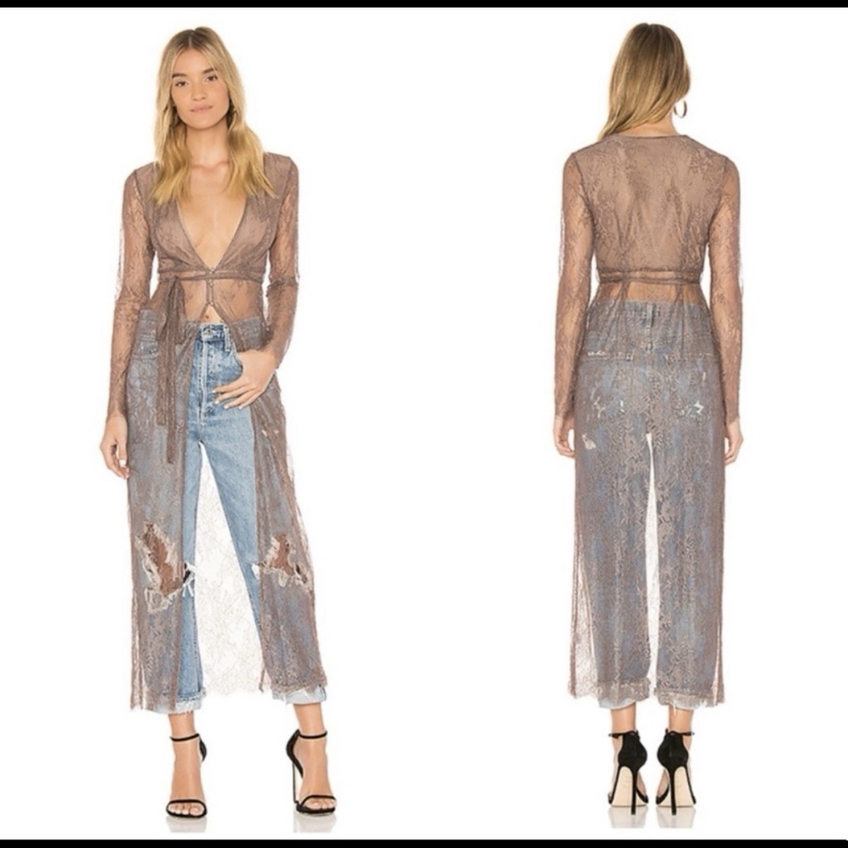 Majorelle Riley Robe Lace Duster Womens Small Festival Cowgirl Western Boho